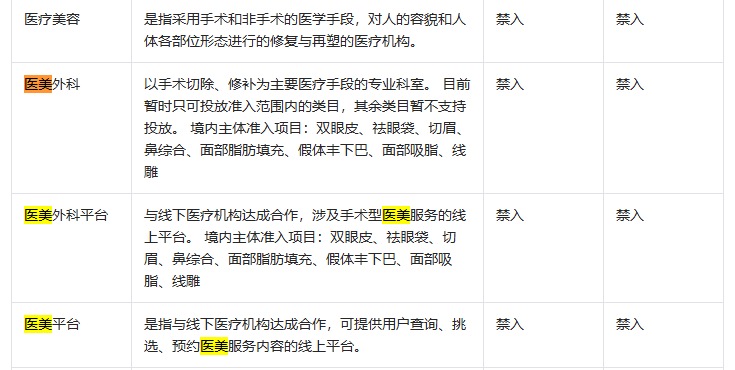 샤오홍슈 해외 의미용 카테고리 금지 정책 캡처